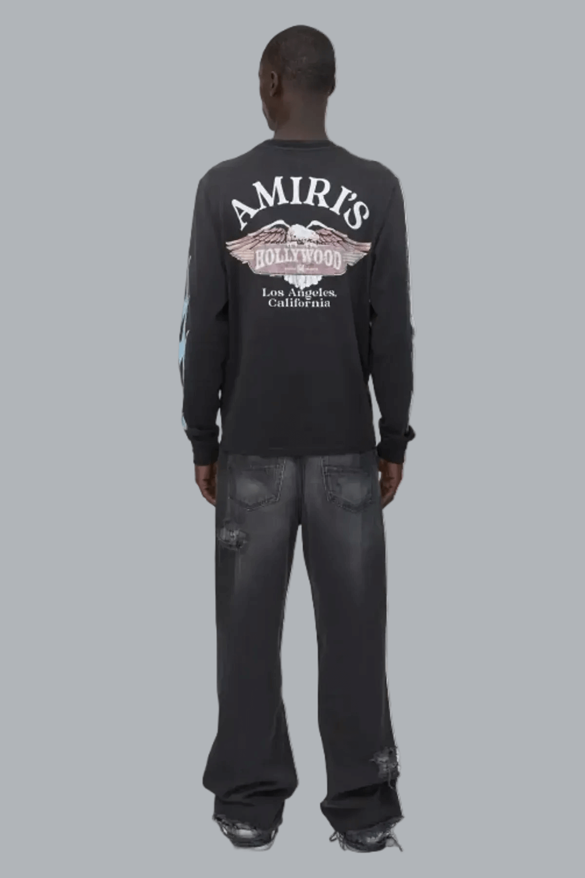 AMIRI EAGLE FLAMES LS TEE BLACK