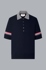 SAILBOAT JERSEY STITCH RWB STRIPE RUGBY POLO SHIRT