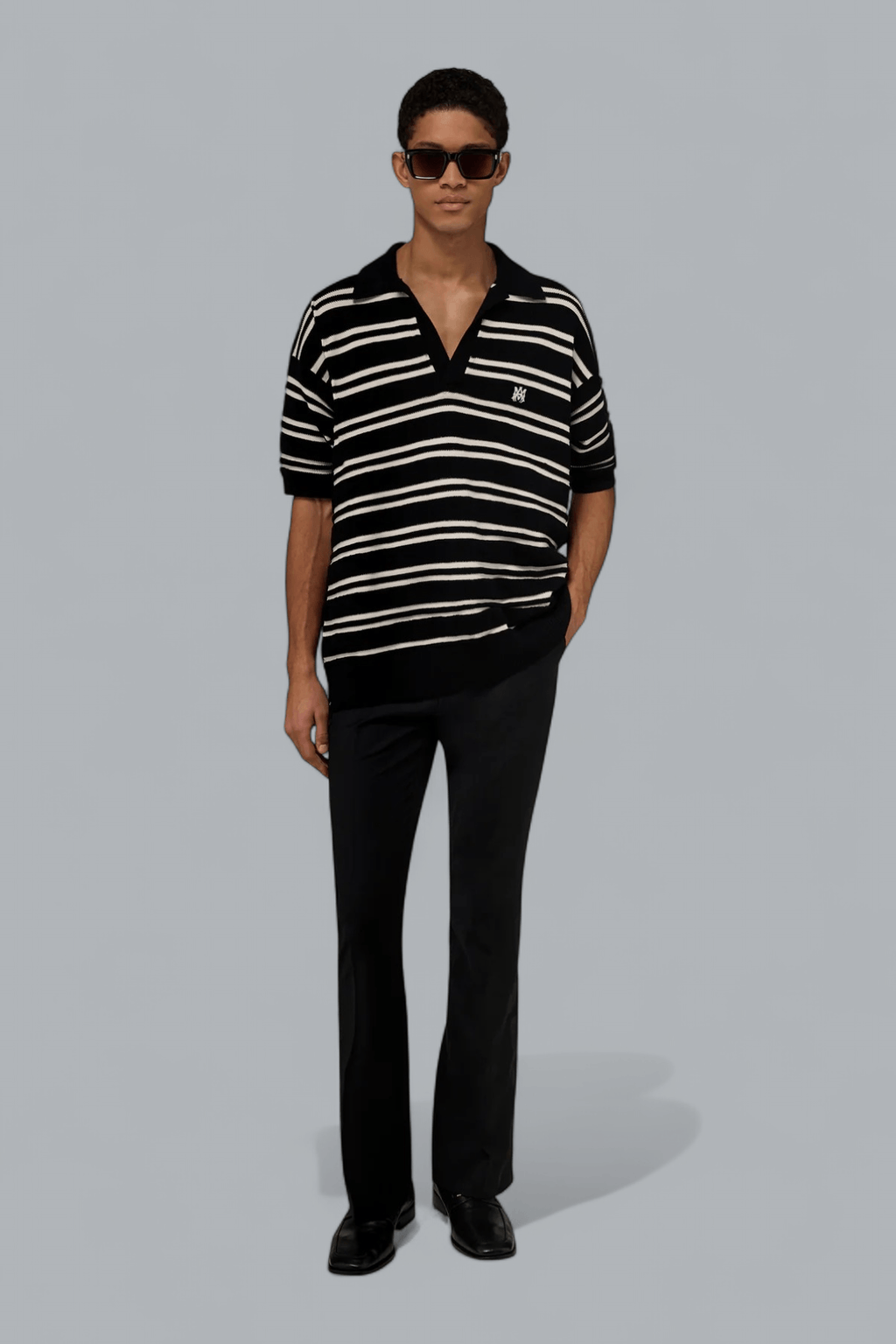 MA STRIPE KNIT POLO SHIRT