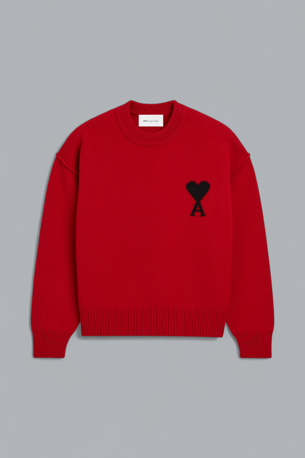 FELTED MERINO WOOL AMI DE COEUR CREWNECK