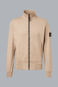 ORGANIC COTTON FLEECE ZIP UP SWEATER DESERT SAND