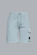 COTTON DIAGONAL FLEECE CARGO SWEATSHORTS