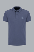 S.I. GHOST ORGANIC COTTON PIQUÉ POLO SHIRT SLATE BLU