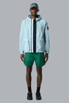 NYLON SMERIGLIATO-TC KORTE PARKA POEDERBLAUW