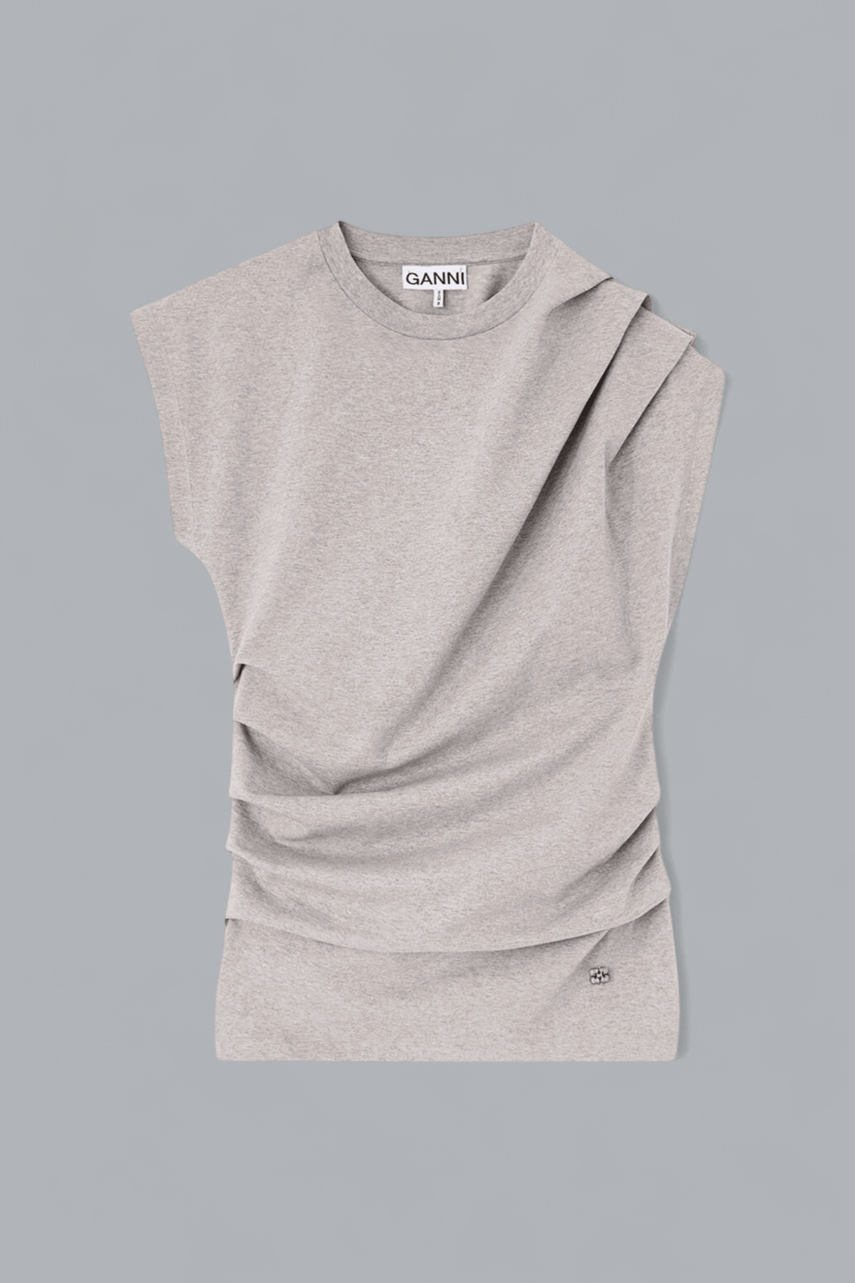 HEAVY STRETCH COTTON DRAPED T-SHIRT
