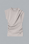 HEAVY STRETCH COTTON DRAPED T-SHIRT