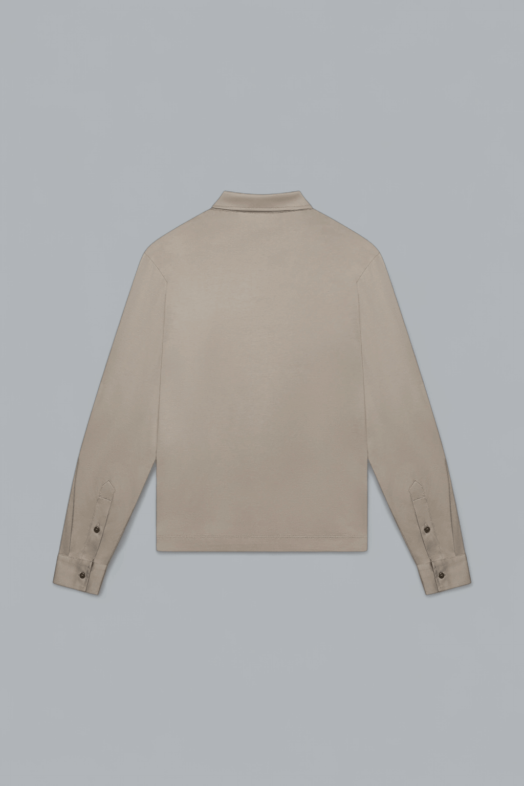 SUPIMA ZIP COLLAR LONG SLEEVE POLO SHIRT