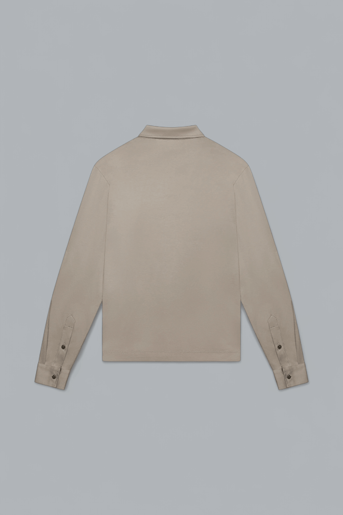 SUPIMA ZIP COLLAR LONG SLEEVE POLO SHIRT