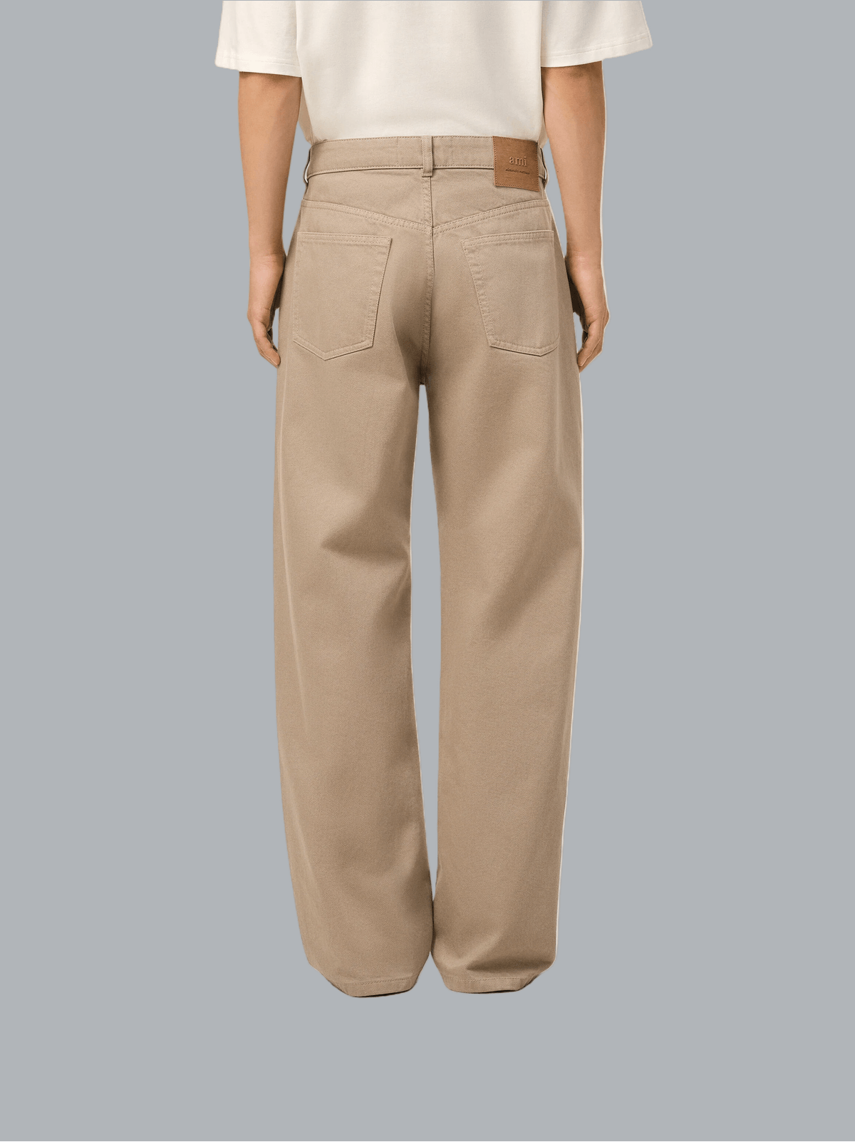 LARGE FIT JEANS BEIGE TAUPE