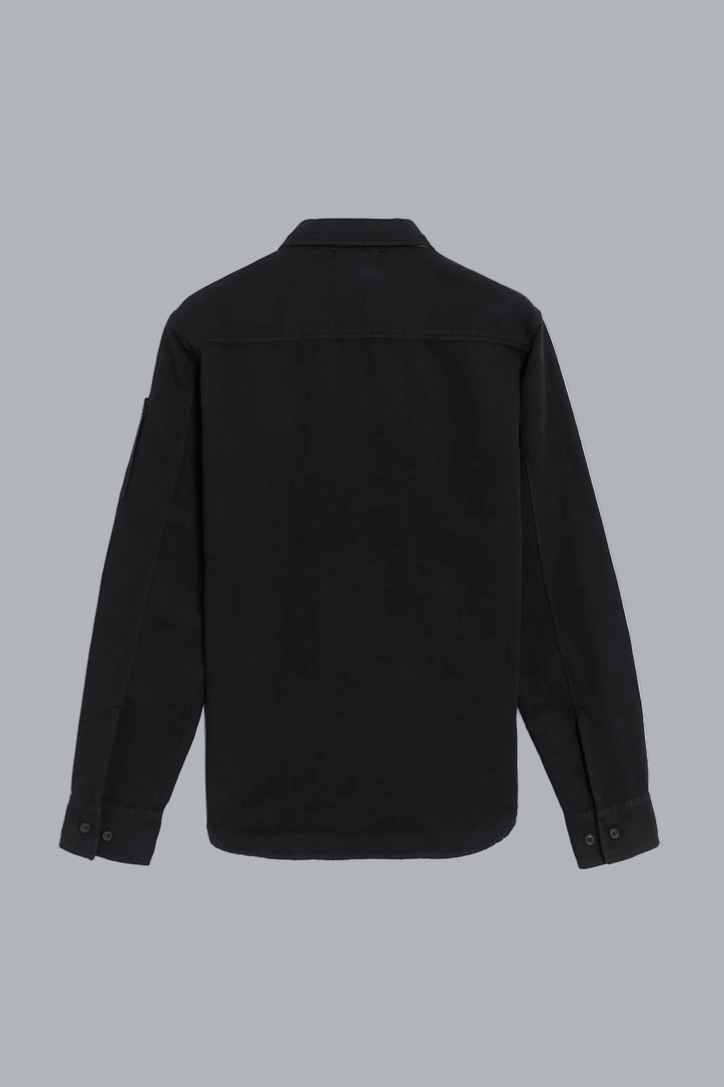COTTON/LINEN LONG SLEEVE BUTTON SHIRT BLACK