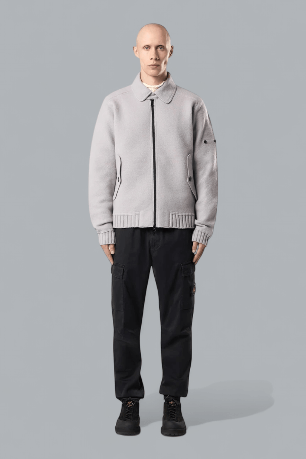 STRETCH ORGANIC BROKEN TWILL COTTON 'OLD' EFFECT CARGO PANTS