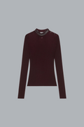 CONTRASTED VINYL RIB KNIT CREWNECK