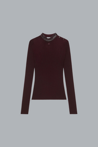 CONTRASTED VINYL RIB KNIT CREWNECK