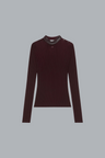 CONTRASTED VINYL RIB KNIT CREWNECK
