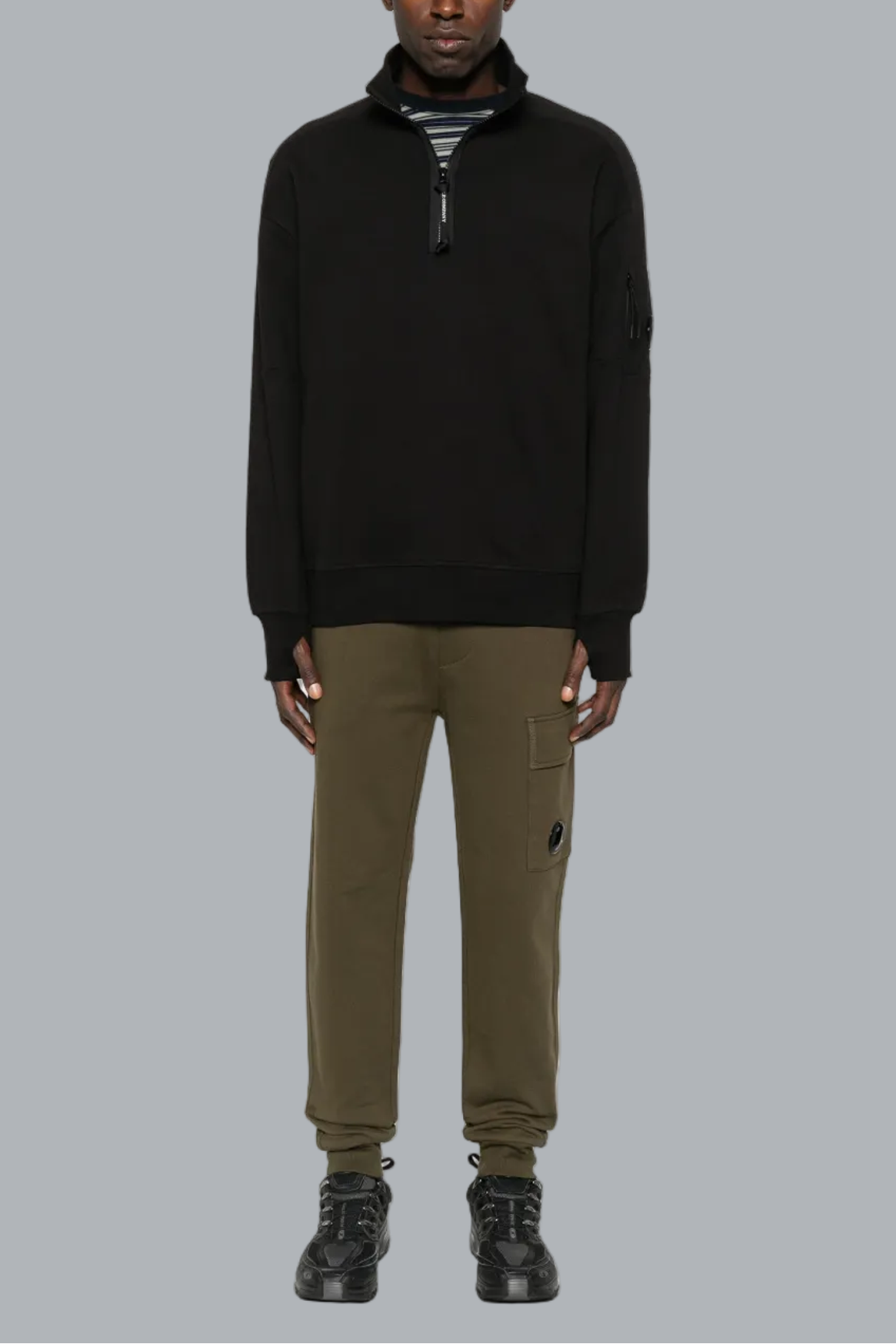 DIAGONAL RAISED FLEECE LENS SWEATPANTS