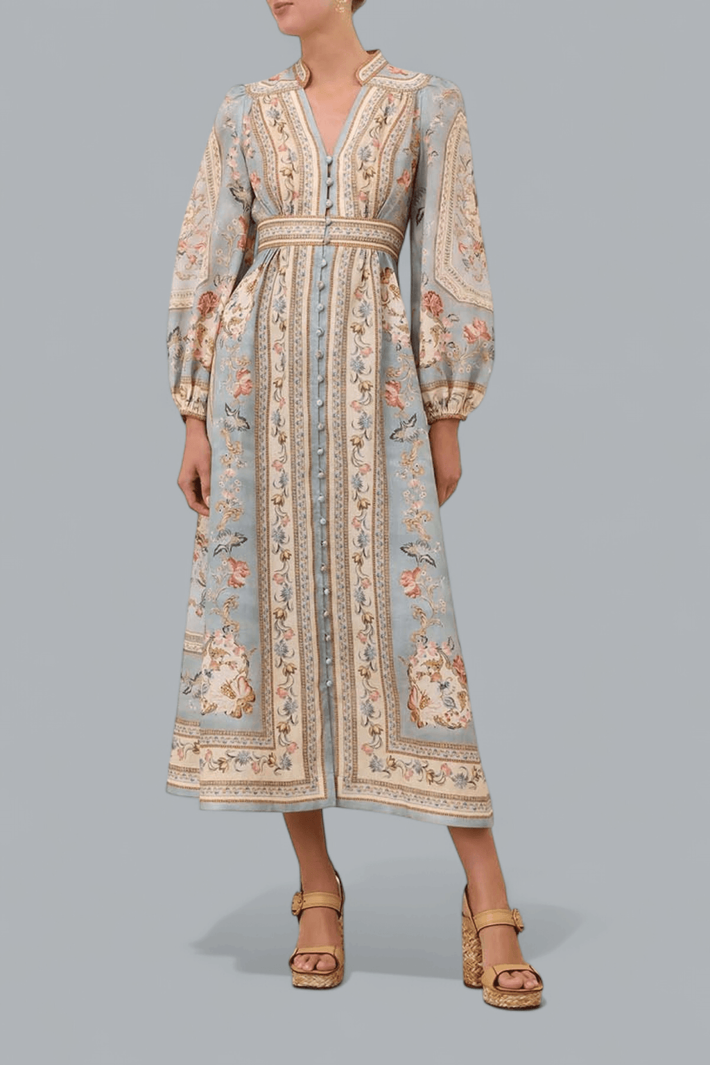 ROSELIGHT PLUNGE MIDI DRESS