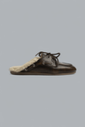 BOAT LOAFERS MULE BRUSHED LEATHER FUR