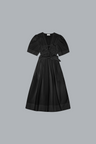 Midi-Kleid aus Stretch-Baumwolle mit Bindeträgern