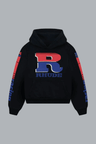 SPLIT PETROL LOGO HOODIE VINTAGE BLACK/ RED/ BLUE