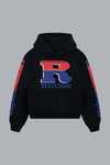 SPLIT PETROL LOGO HOODIE VINTAGE BLACK/ RED/ BLUE