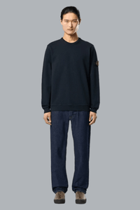 OLD' EFFECT MALFILÉ FLEECE SWEATSHIRT NAVY BLUE
