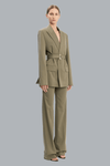 BELTED TAILORED JACKET SAGE MELANGE
