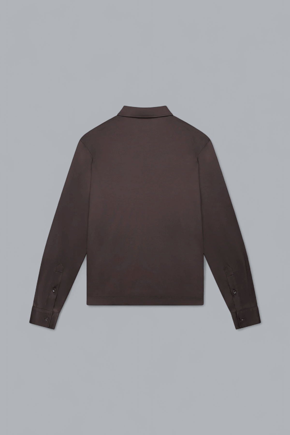 SUPIMA ZIP COLLAR LONG SLEEVE POLO SHIRT