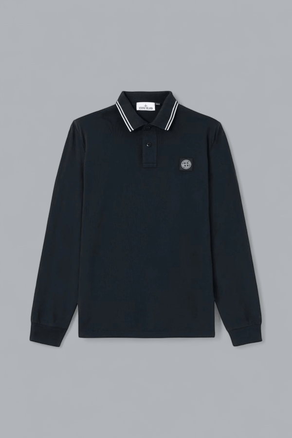 ORGANIC COTTON PIQUÉ WITH STRETCH LONG SLEEVE POLO SHIRT