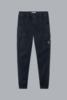STRETCH ORGANIC BROKEN TWILL COTTON 'OLD' EFFECT CARGO PANTS