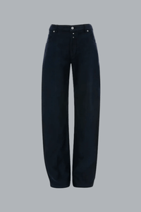 SUITEBROEK MET GESCHEIDEN DETAILS, MARINEBLAUW