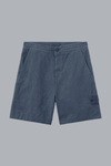 S.I. GHOST COTTON LINEN CANVAS SHORTS SLATE BLU