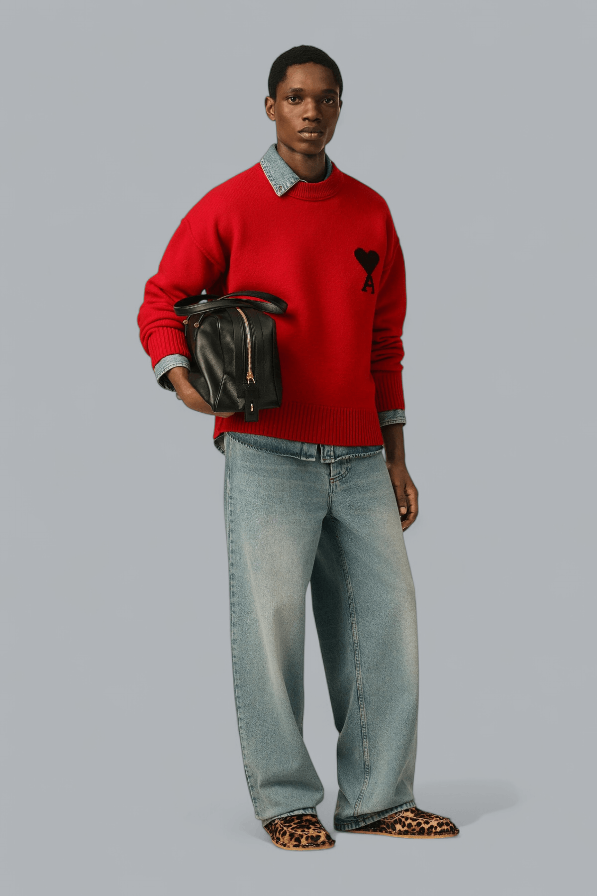 FELTED MERINO WOOL AMI DE COEUR CREWNECK