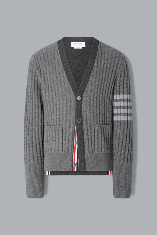 2-IN-1 BABY CABLE MERINO WOOL 4 BAR CARDIGAN