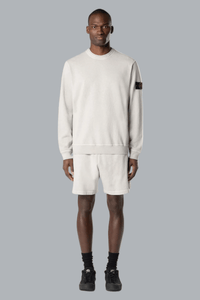 OLD' EFFECT MALFILÉ FLEECE SWEATSHIRT PEARL GREY