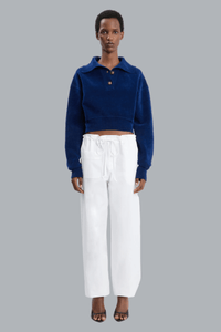 COLLARED CROPPED JUMPER BRIGHT NAVY