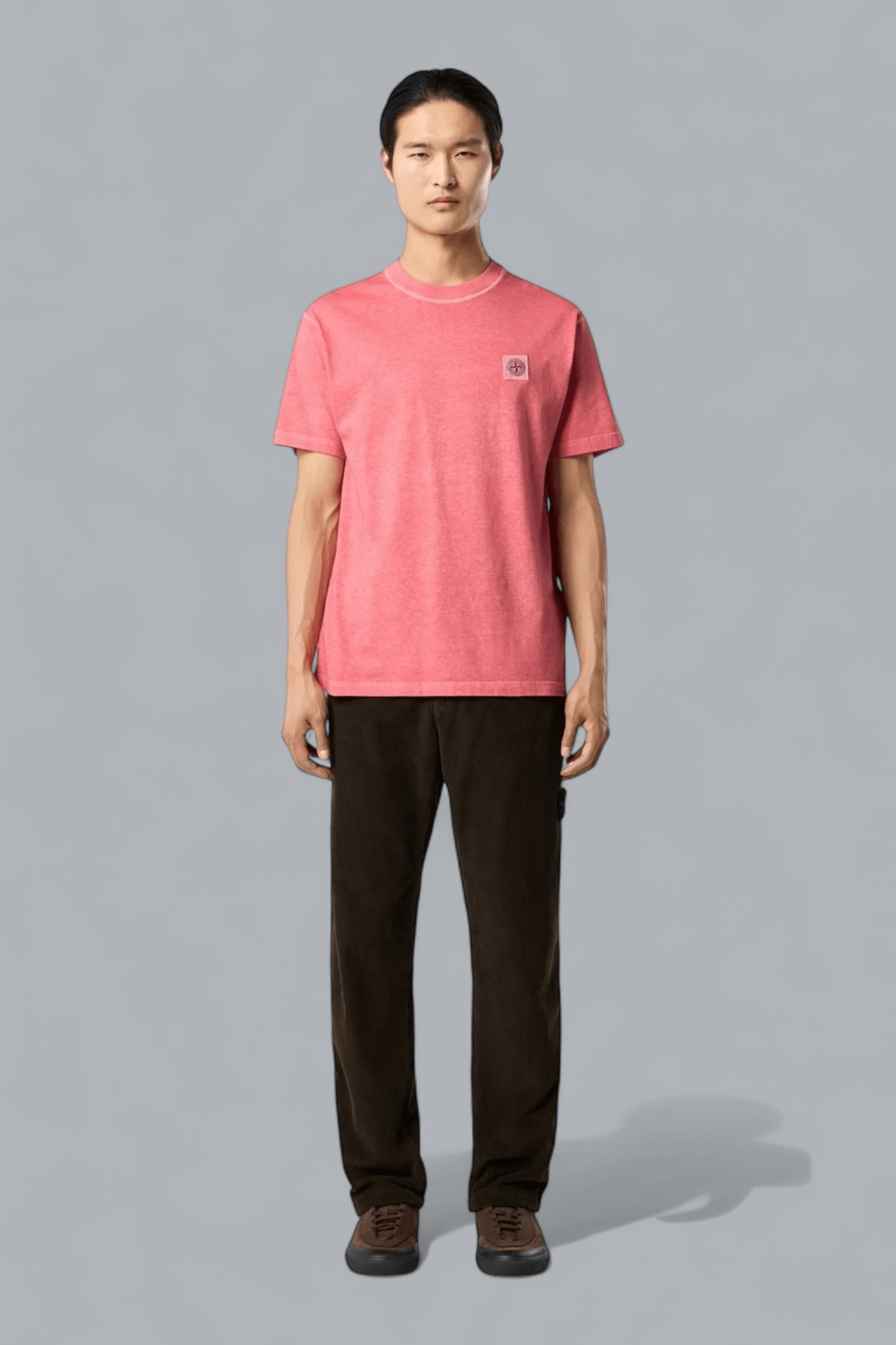 ORGANIC COTTON JERSEY 'FISSATO' EFFECT T-SHIRT