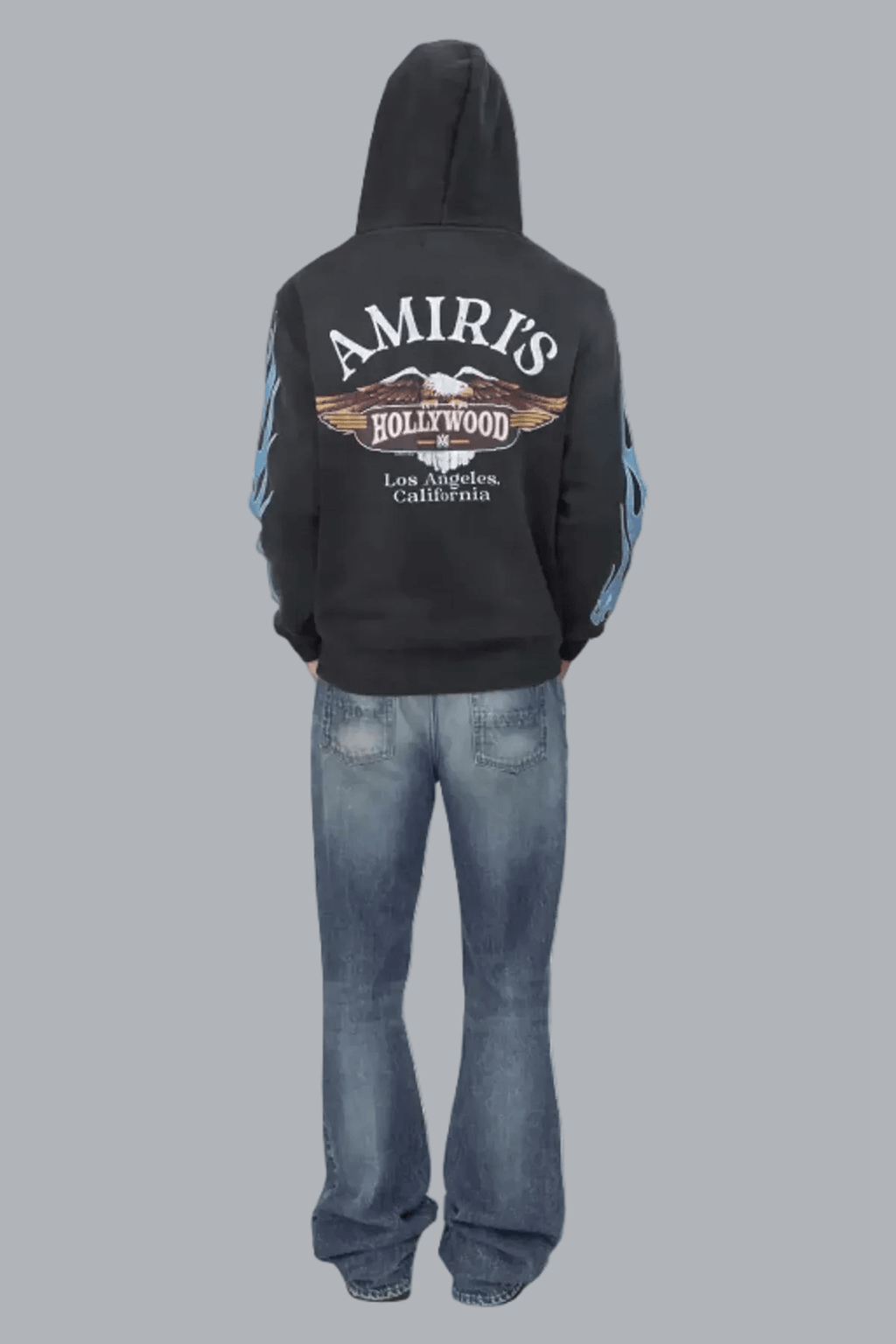 MA FLAMES ZIP HOODIE BLACK