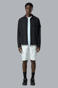 OLD' EFFECT BRUSHED ORGANIC COTTON CANVAS SHIRTS NAVY BLUE