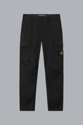 Stretch biologische katoenen twill broek zwart