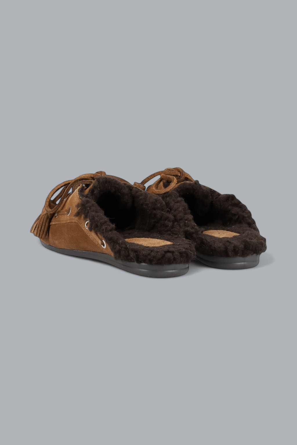 BOAT LOAFERS MULE FUR BEADS