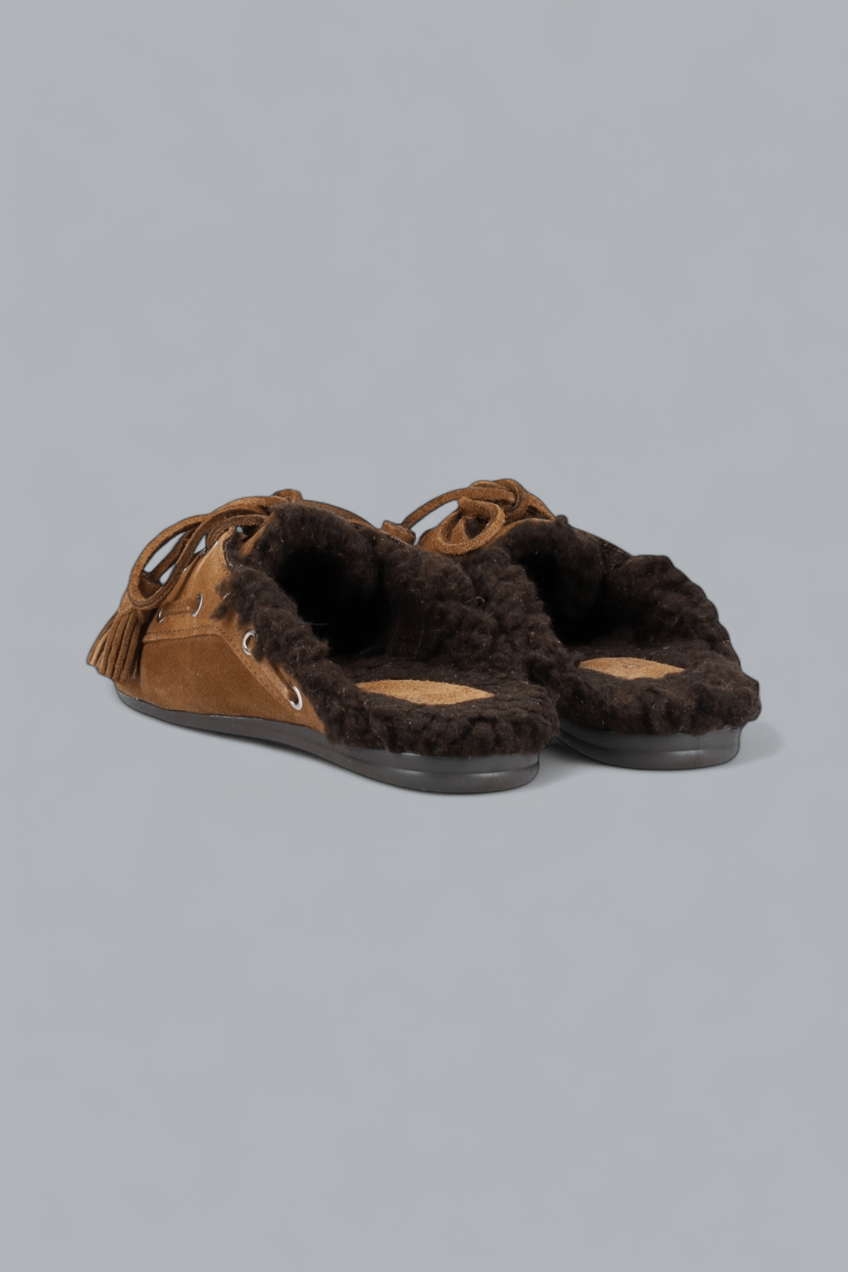 BOAT LOAFERS MULE FUR BEADS