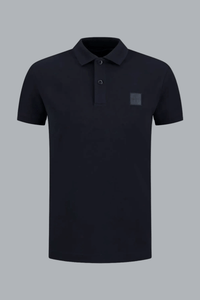 S.I. GHOST ORGANIC COTTON PIQUÉ POLO SHIRT NAVY BLUE