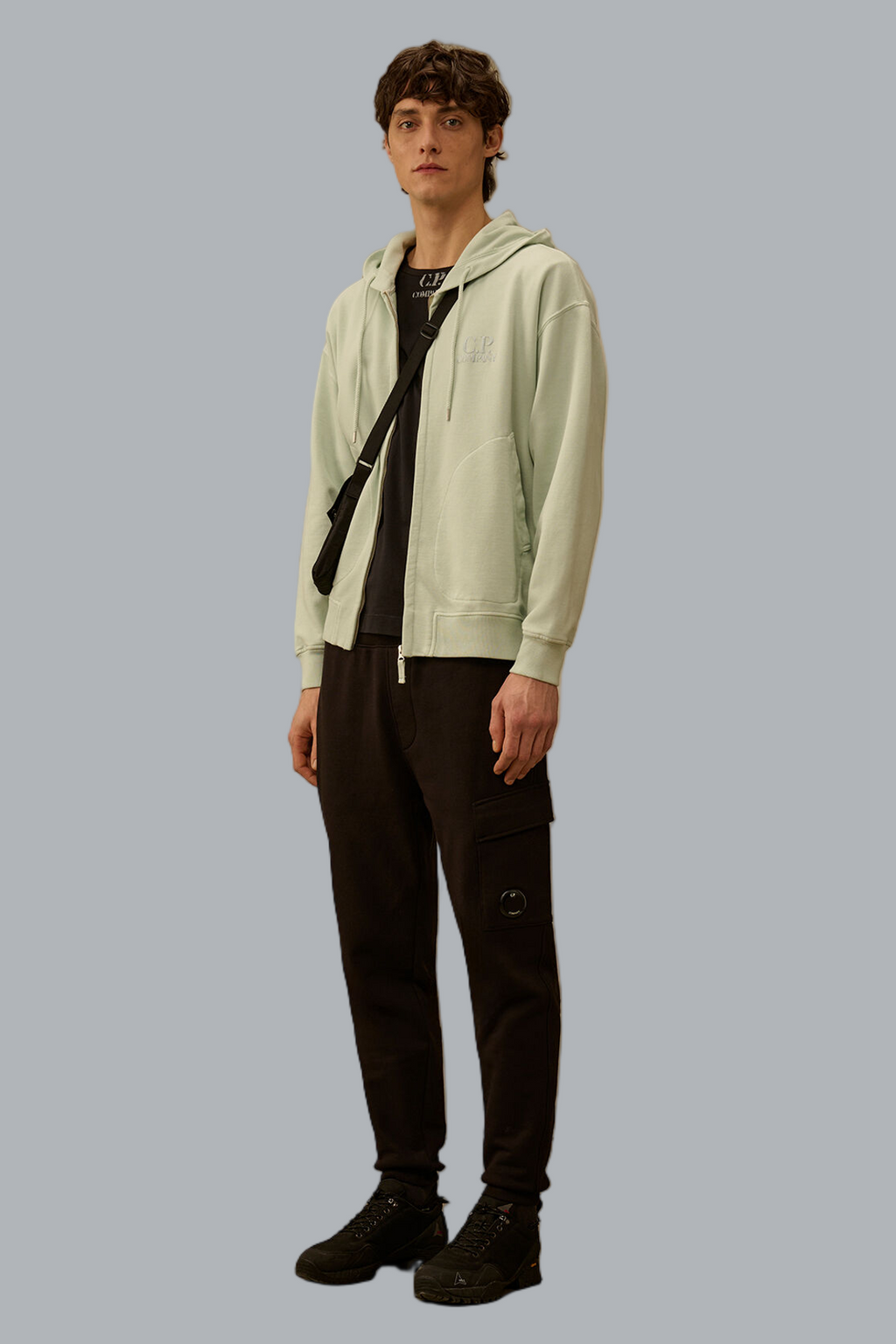 DIAGONAL RAISED FLEECE LENS SWEATPANTS