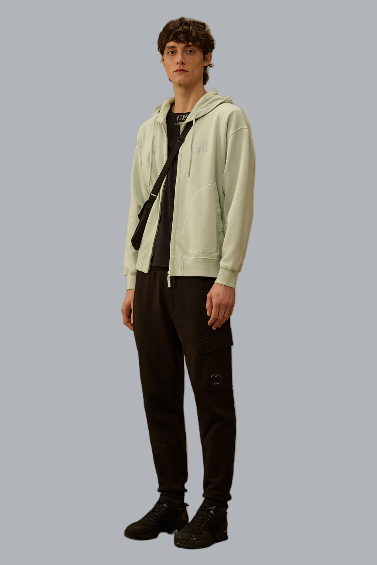 DIAGONAL RAISED FLEECE LENS SWEATPANTS