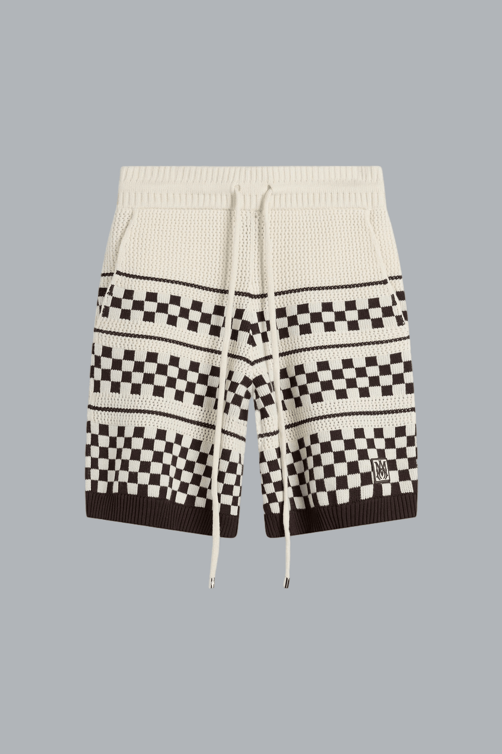 CHECKERED MESH SHORT ALABASTER