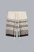 CHECKERED MESH SHORT ALABASTER