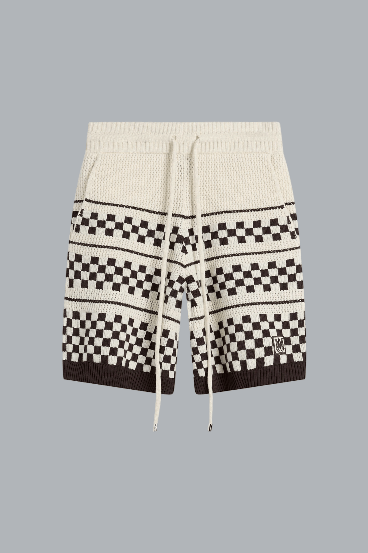 CHECKERED MESH SHORT ALABASTER