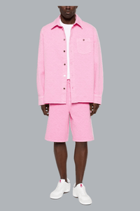 LASER MONOGRAM DENIM SHORTS PINK