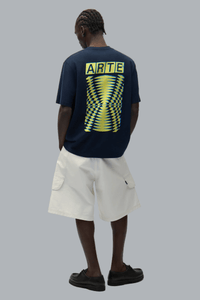 Abstract Back Print T-shirt Navy