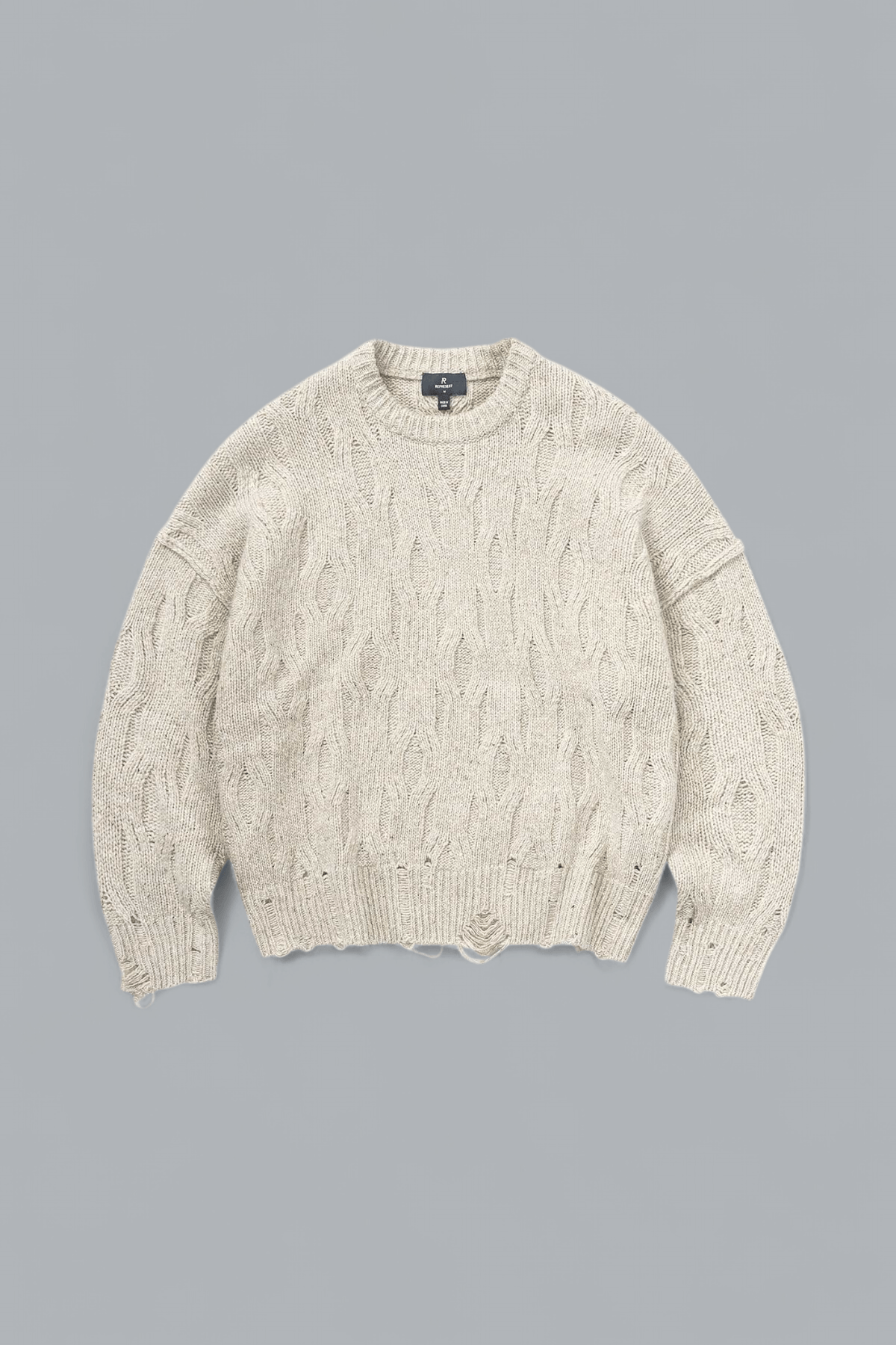DISTRESSED KNIT CREWNECK